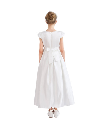 kids atelier tulleen White Dalmira Puff Sleeve Formal Dress