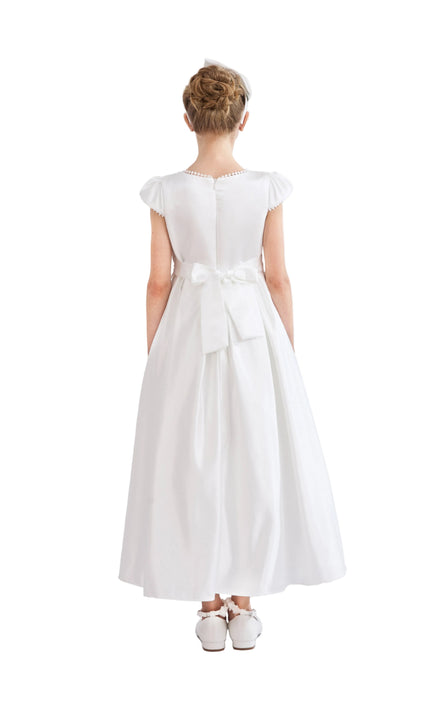 kids atelier tulleen White Dalmira Puff Sleeve Formal Dress