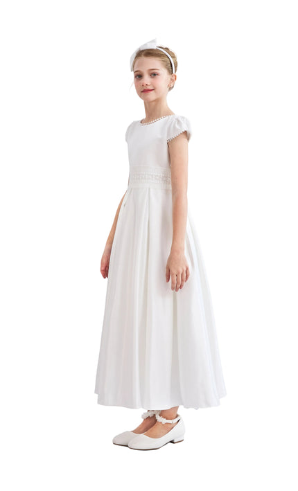 kids atelier tulleen White Dalmira Puff Sleeve Formal Dress