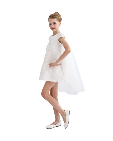 kids atelier tulleen White Embroidered Briavelle Dress