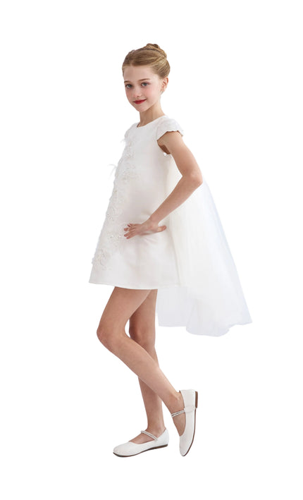 kids atelier tulleen White Embroidered Briavelle Dress