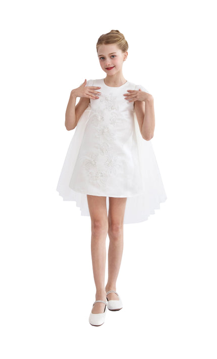 kids atelier tulleen White Embroidered Briavelle Dress