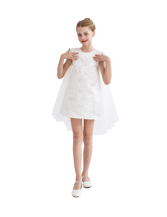 kids atelier tulleen White Embroidered Briavelle Dress