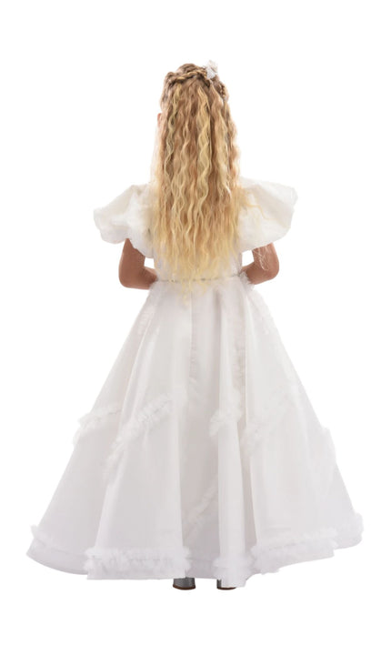kids atelier tulleen White Raineri Gem Shimmer Overlay Dress