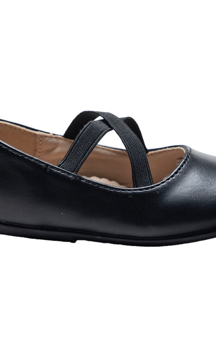 kidsatelier-tulleen-Black-Charmed-Cross-Banded-Ribbon-Flats