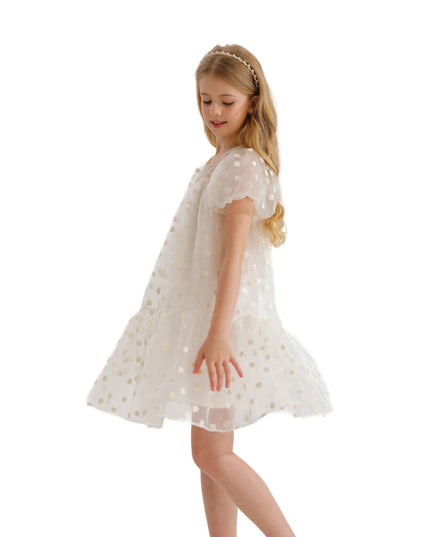 White Perivale Floral Overlay Dress