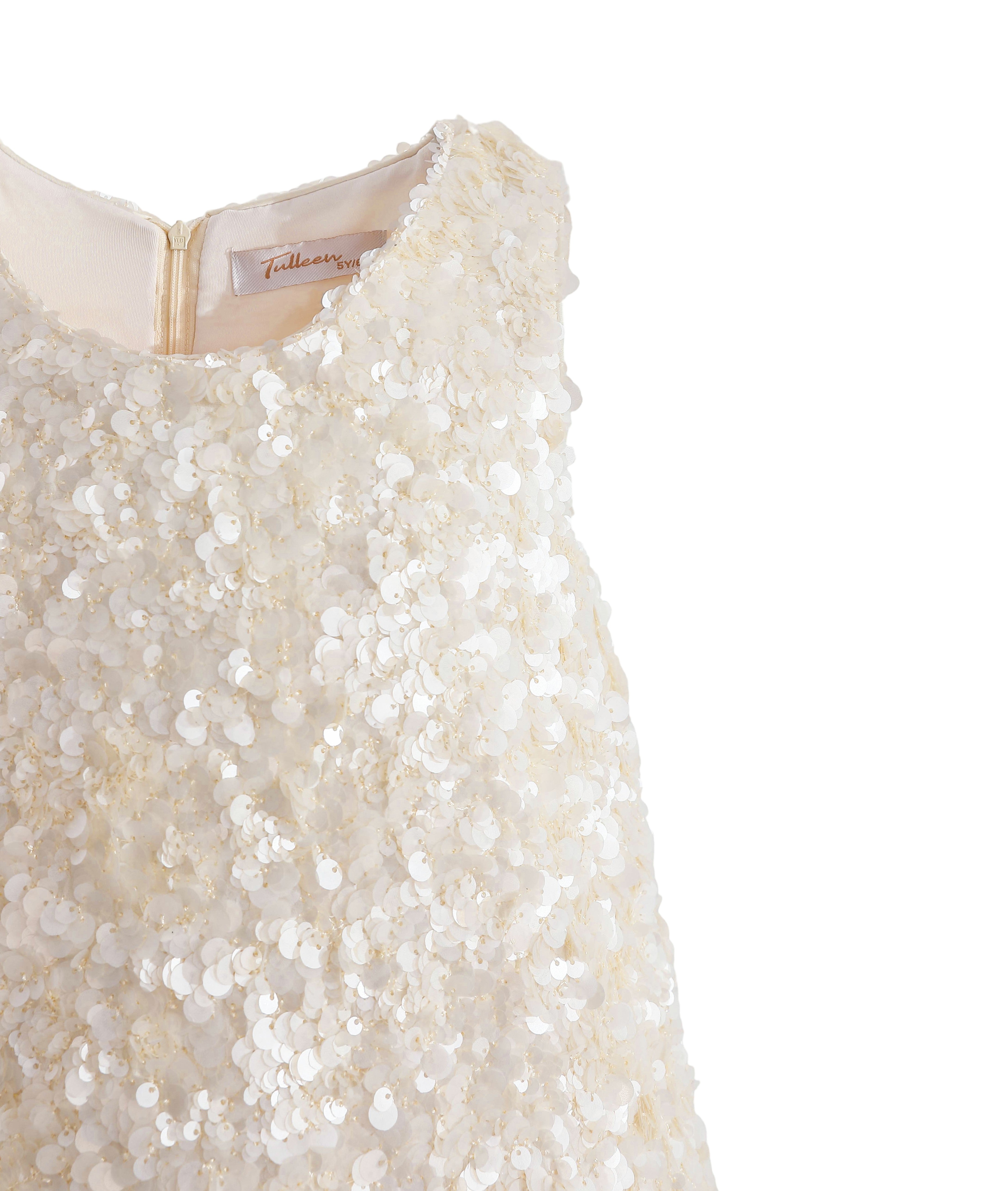 Ivory Sequin Feather Dress 5Y/6Y / Ivory Ivory Sequin Feather Dress 5Y/6Y / Ivory