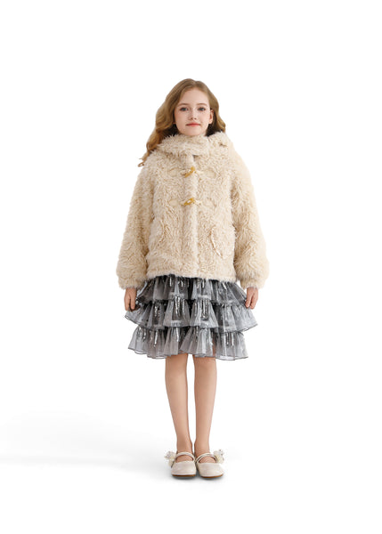 Cream Bunny-Eared Fuzzy Jacket - Tulleen.com