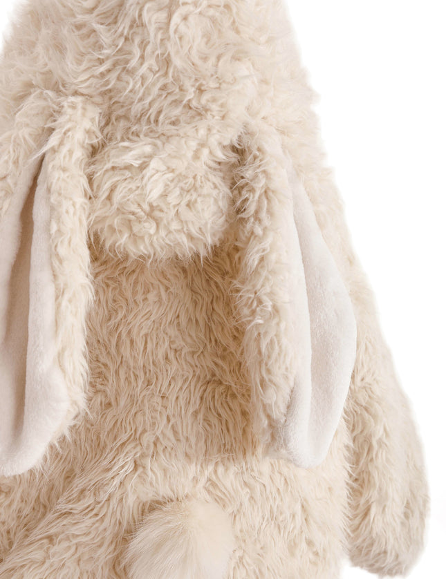 kids atelier tulleen Cream Bunny-Eared Fuzzy Jacket