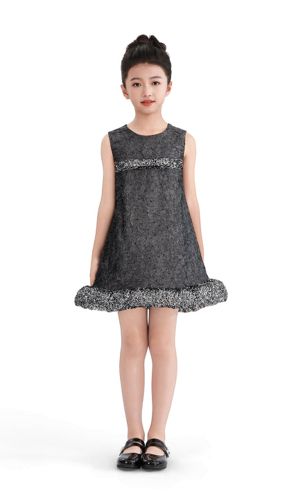 kids atelier tulleen Dark Gray Speckled Dress