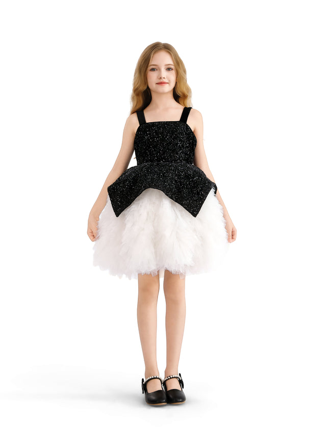 kids atelier tulleen Black Glitter & Tulle Celebration Dress