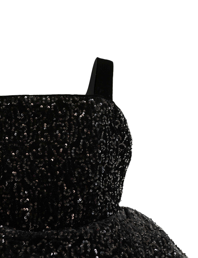 kids atelier tulleen Black Glitter & Tulle Celebration Dress
