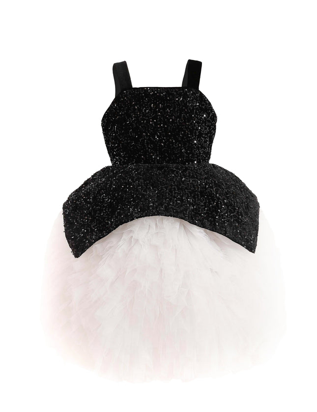 kids atelier tulleen Black Glitter & Tulle Celebration Dress