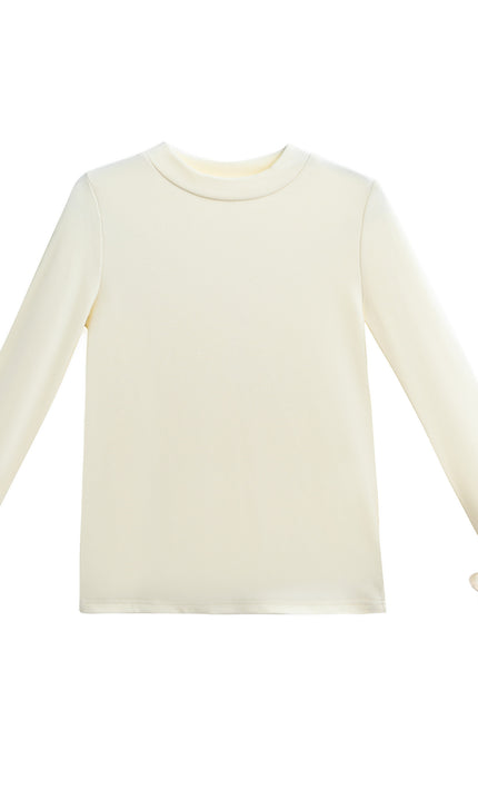 kids atelier tulleen Champagne Top with Satin Ruffle Cuffs