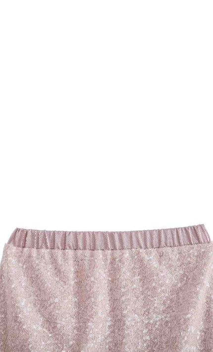kids atelier tulleen Peach Sequin Feather-Trim Set