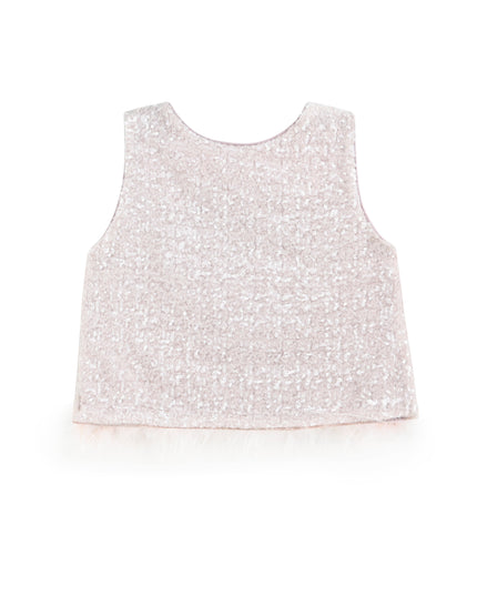 kids atelier tulleen Pink Sequin Feather-Trim Set