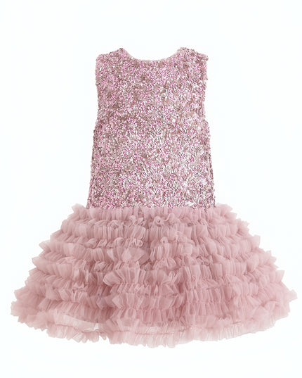 kids atelier tulleen Pink Sequin & Tulle Party Dress