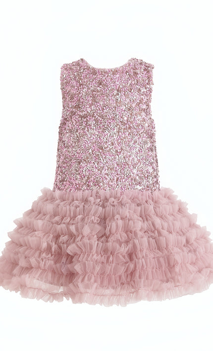 kids atelier tulleen Pink Sequin & Tulle Party Dress