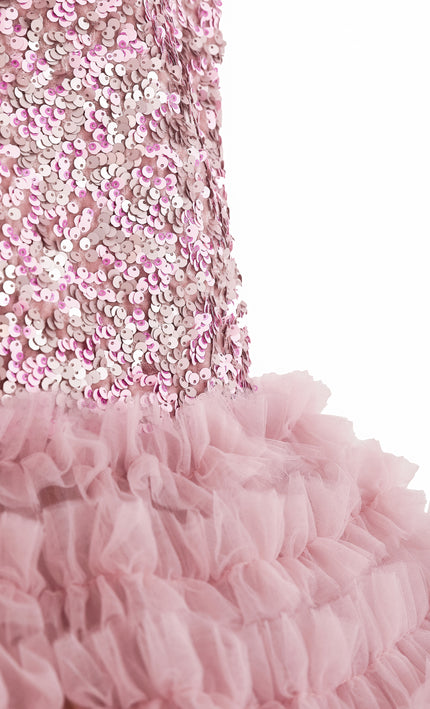 kids atelier tulleen Pink Sequin & Tulle Party Dress