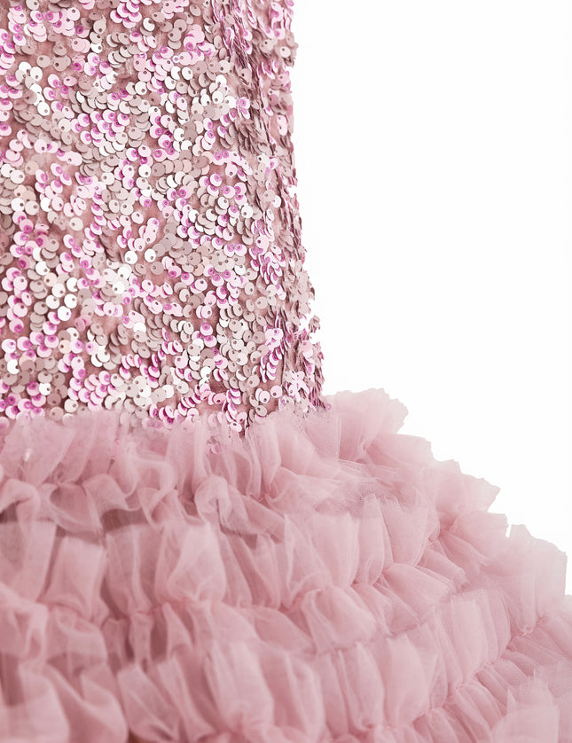kids atelier tulleen Pink Sequin & Tulle Party Dress