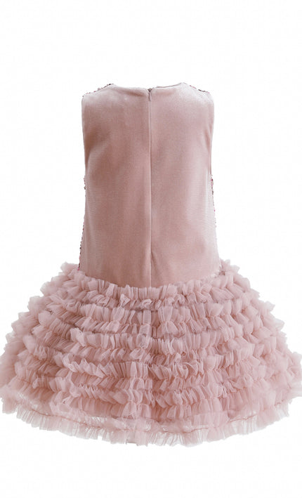 kids atelier tulleen Pink Sequin & Tulle Party Dress