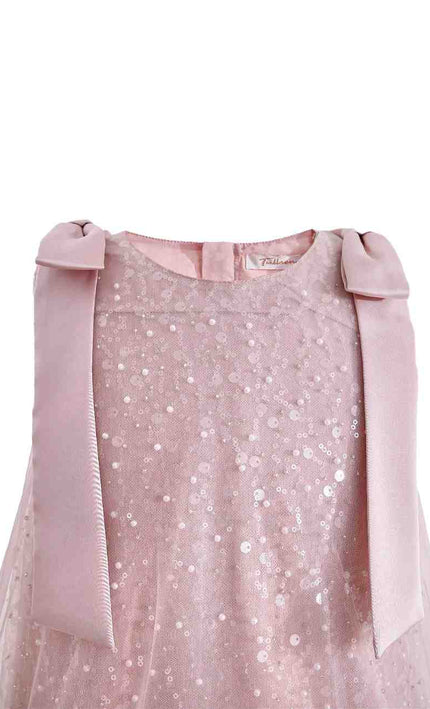 kids atelier tulleen Pink Sequin Feather Dress