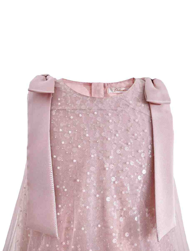 kids atelier tulleen Pink Sequin Feather Dress