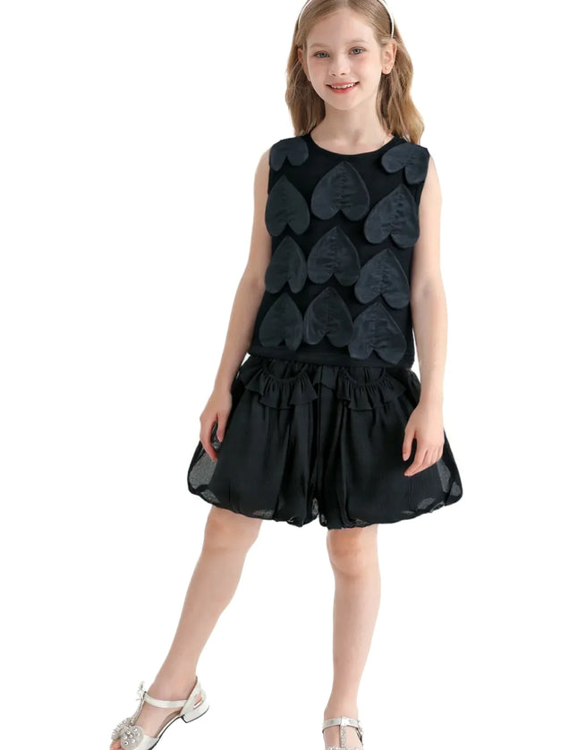 kidsatelier-tulleen-black-hearts-sleeveless-shorts-set