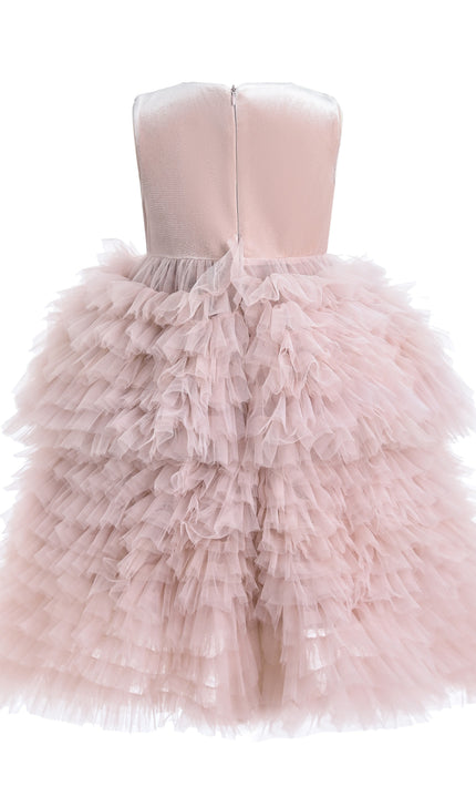 kids atelier tulleen Pink Sparkle Tiered Tulle Dress
