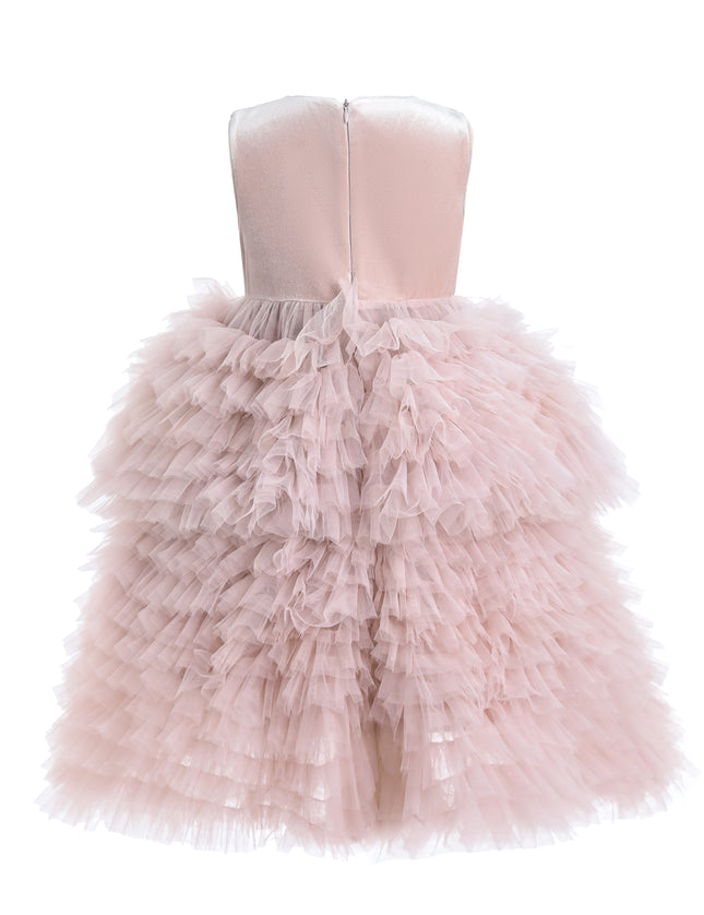 kids atelier tulleen Pink Sparkle Tiered Tulle Dress