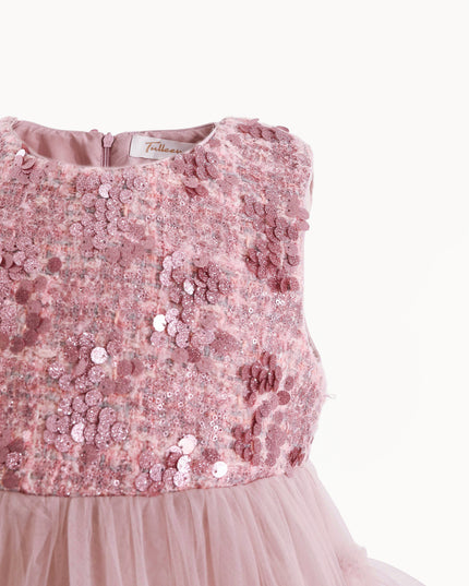 kids atelier tulleen Pink Sequin & Cascading Tulle Gown