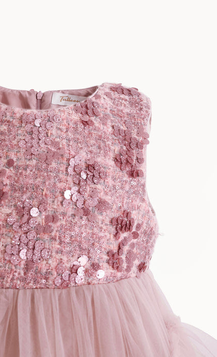 kids atelier tulleen Pink Sequin & Cascading Tulle Gown