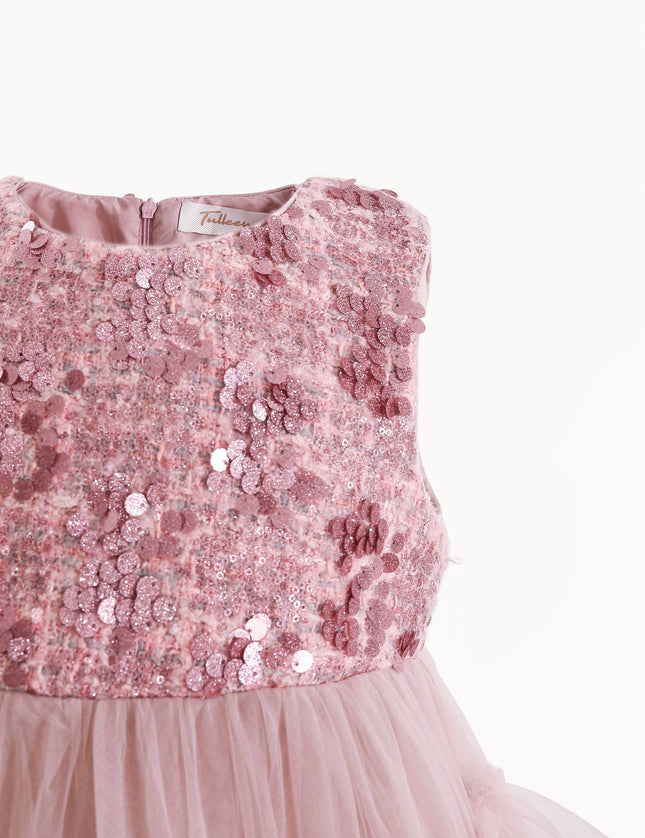 kids atelier tulleen Pink Sequin & Cascading Tulle Gown