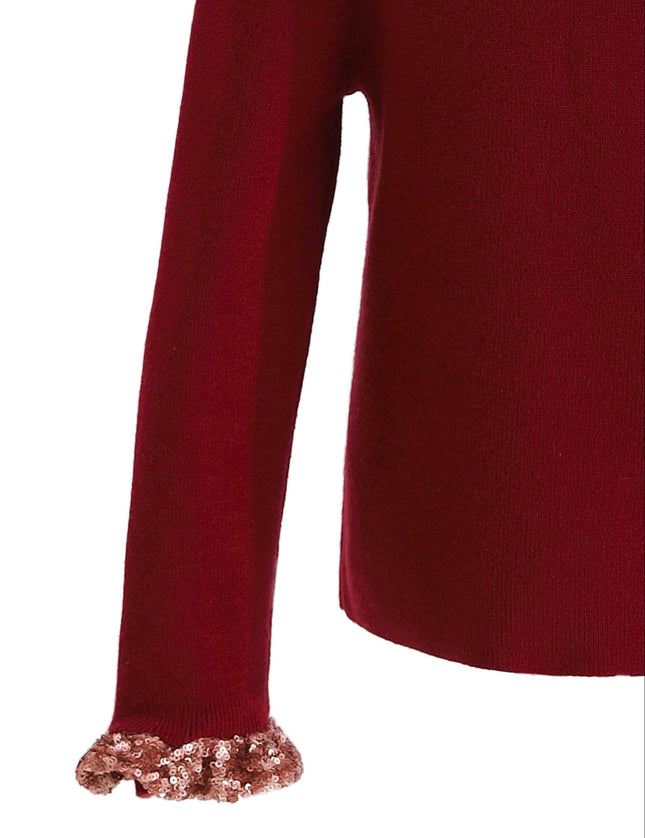 kids atelier tulleen Ruby Red Ruffle-Knit Sweater