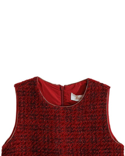 kids atelier tulleen Red Tweed & Tulle Ruffle Dress