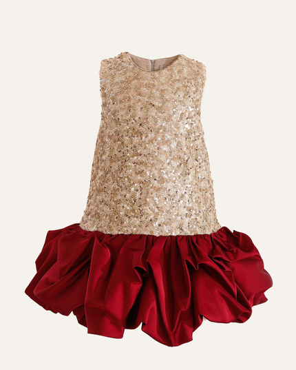kids atelier tulleen Crimson Ruffles & Golden Gleam