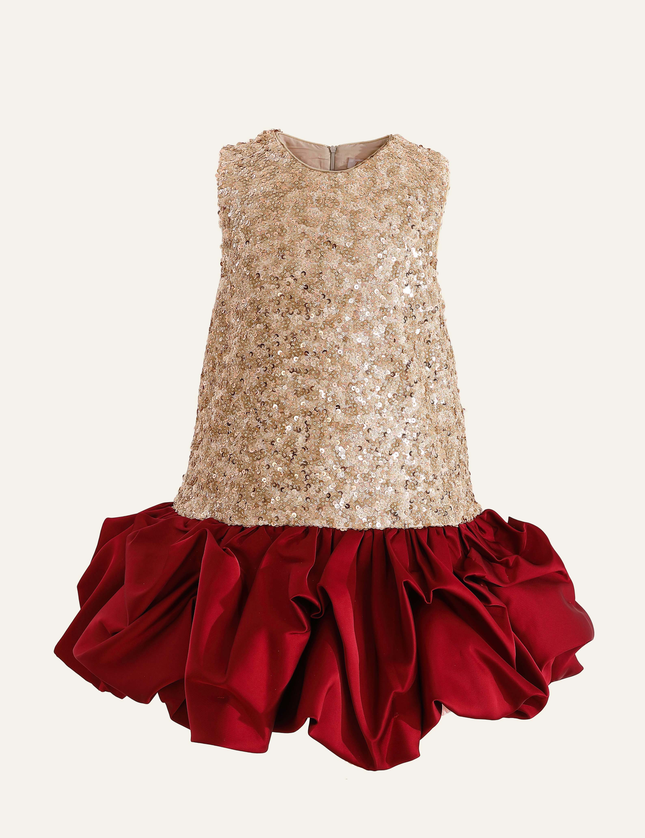kids atelier tulleen Crimson Ruffles & Golden Gleam
