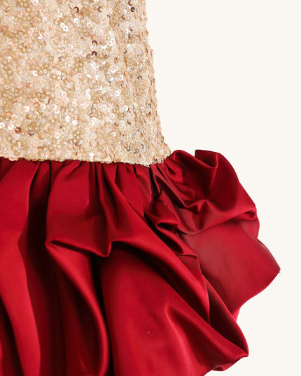 kids atelier tulleen Crimson Ruffles & Golden Gleam