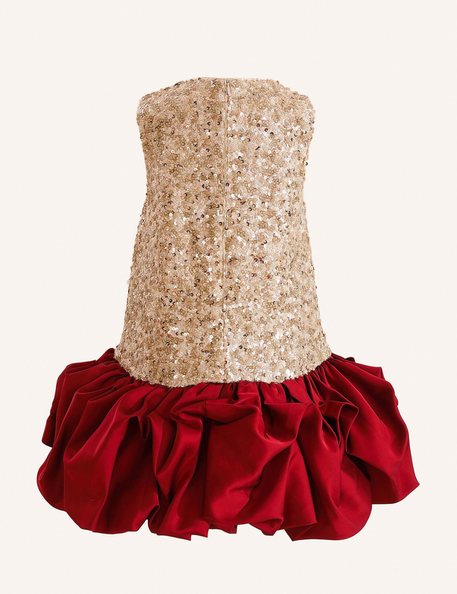 kids atelier tulleen Crimson Ruffles & Golden Gleam