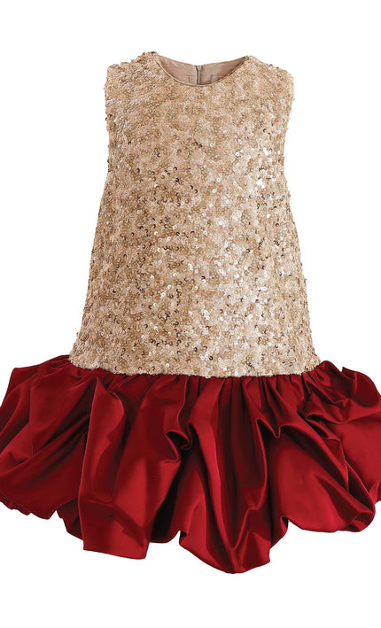kids atelier tulleen Crimson Ruffles & Golden Gleam