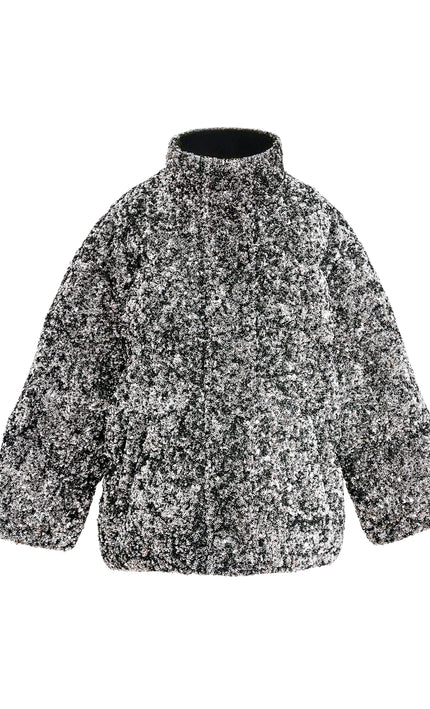 kids atelier tulleen Black Glitter Puffer Jacket