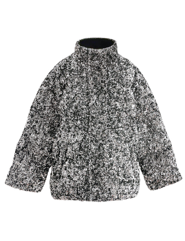 kids atelier tulleen Black Glitter Puffer Jacket