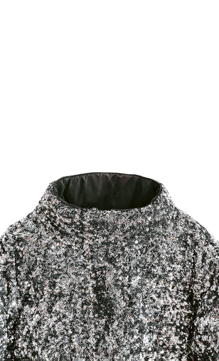 kids atelier tulleen Black Glitter Puffer Jacket
