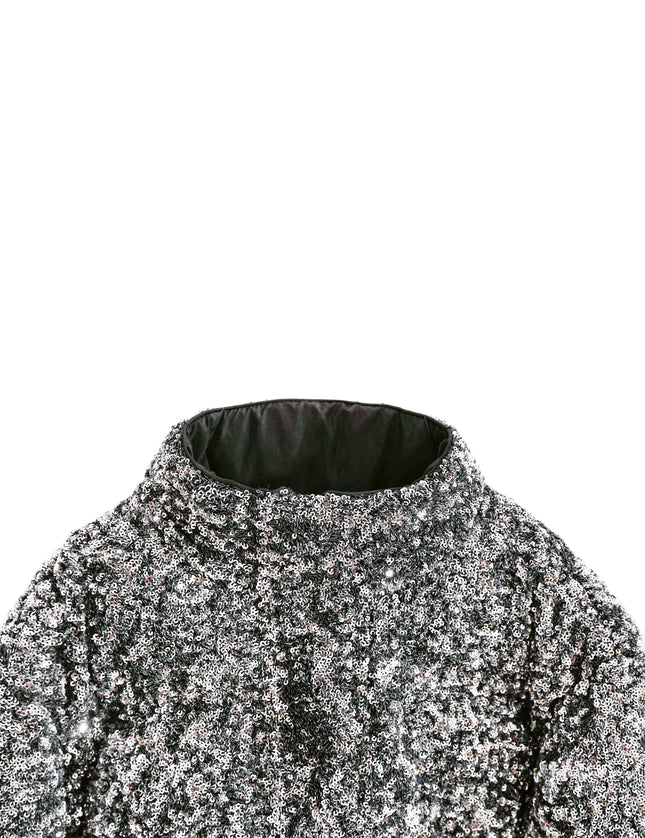 kids atelier tulleen Black Glitter Puffer Jacket
