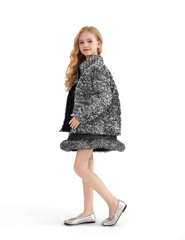 kids atelier tulleen Black Glitter Puffer Jacket