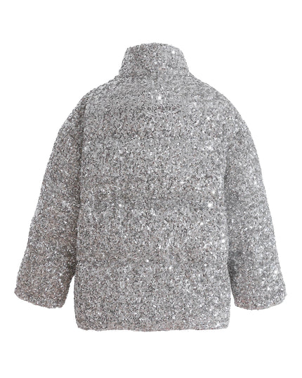 kids atelier tulleen Gray Glitter Puffer Jacket