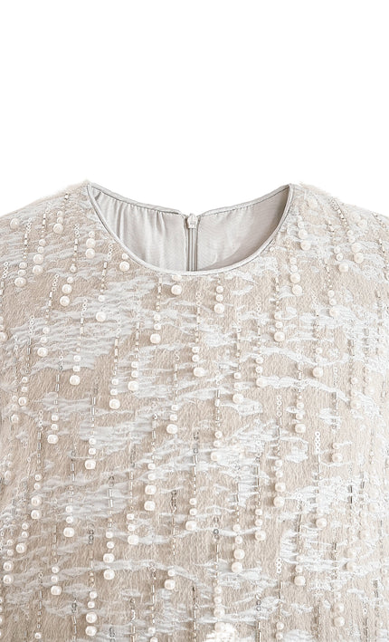 kids atelier tulleen Silver Feathered Party Dress