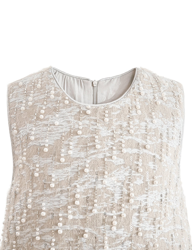 kids atelier tulleen Silver Feathered Party Dress