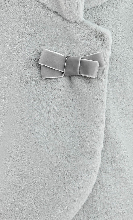 kids atelier tulleen Gray Plush Asymmetrical Coat