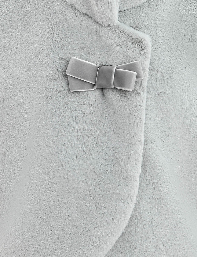 kids atelier tulleen Gray Plush Asymmetrical Coat